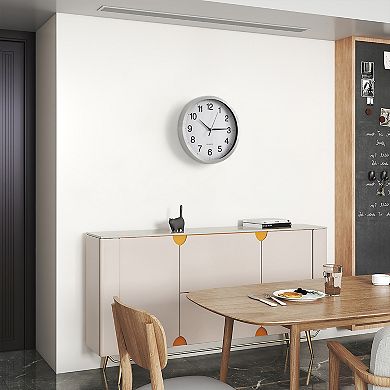 Clockswise 12-in Round Quartz Wall Clock Non-Ticking Battery Operated