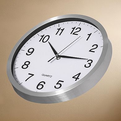 Clockswise 12-in Round Quartz Wall Clock Non-Ticking Battery Operated