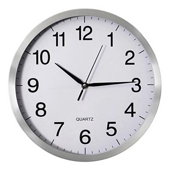 Clockswise 12 in Round Quartz Wall Clock Non-Ticking Battery Operated