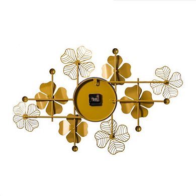 Big Leaf Art Wall Clock For Traditional, Minimalist, And Modern Use Hanging Supplies Included