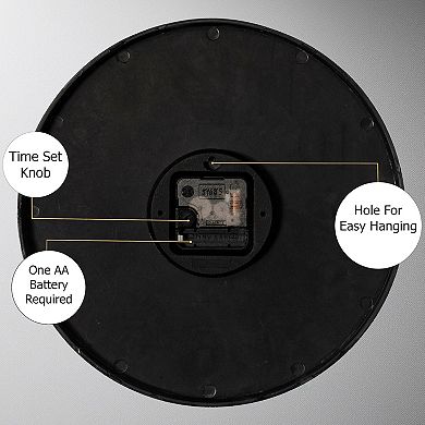 Clockswise 12-in Glow-in-the-Dark Decorative Wall Clock, Non-Ticking Battery Powered