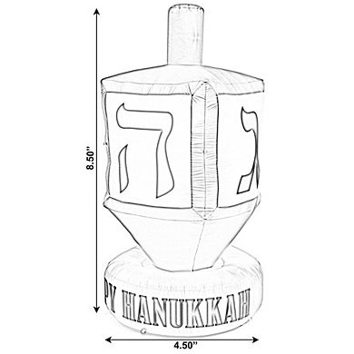 Hanukkah Inflatable Dreidel - Yard Decor With Built-in Bulbs, Tie-down Points, And Built In Fan