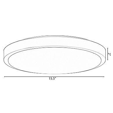 2-pc 16" Round LED Ceiling Light Fixture Modern Flush Mount 36W 6500K Cool Daylight Energy, Black
