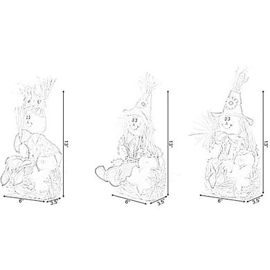 13 Inch Adorable Yard Decor Featuring Garden Scarecrows Relaxing Gracefully on Rustic Hay Bales