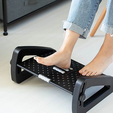 Footrest Massage Under Desk With Soothing Massage Points And Rollers, With 6 Height Positions