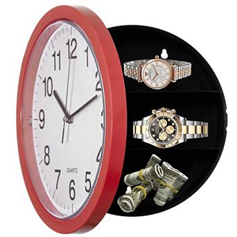 Clockswise 10 in Wall Mounted Clock with Hidden Storage Door