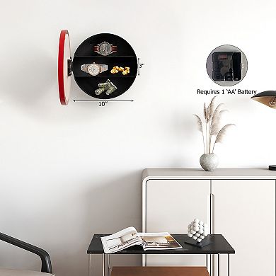 Clockswise 10-in Wall Mounted Clock with Hidden Storage Door