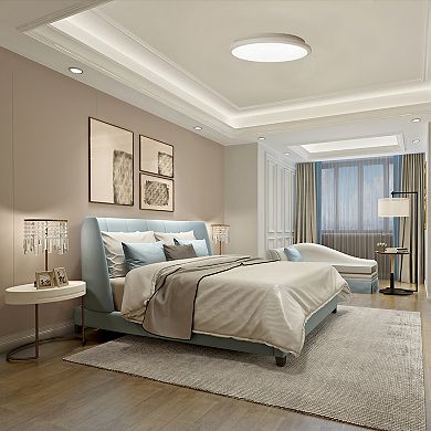 4-pc 16" LED Ceiling Light Fixture Modern Flush Mount 36W 6500K Cool Daylight Energy, White