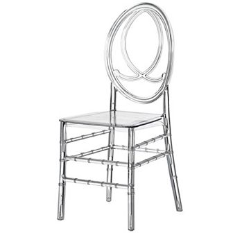 Modern Acrylic Phoenix Dining Chair, Stackable Party Chair, For Events And Weddings, Single