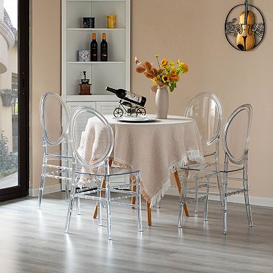 Modern Acrylic Phoenix Dining Chair, Stackable Party Chair, For Events And Weddings, Single