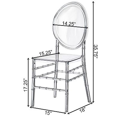 Modern Acrylic Phoenix Dining Chair, Stackable Party Chair, For Events And Weddings, Single