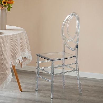 Modern Acrylic Phoenix Dining Chair, Stackable Party Chair, For Events And Weddings, Single