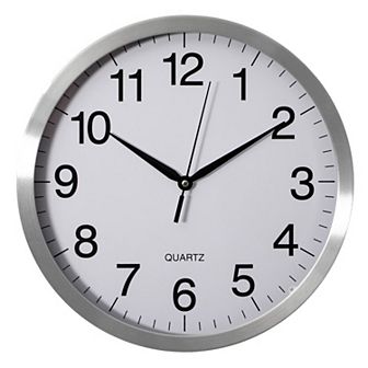 Clockswise 14 in Round Quartz Wall Clock Non-Ticking Battery Operated