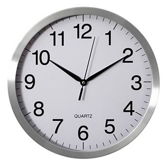 Clockswise 14 in Round Quartz Wall Clock Non-Ticking Battery Operated