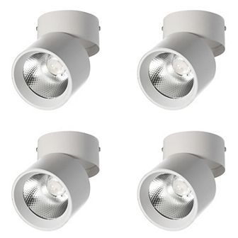 Led Ceiling Spotlight - Adjustable Downlight With 15 watt Cool White 4000k, White Set Of 4