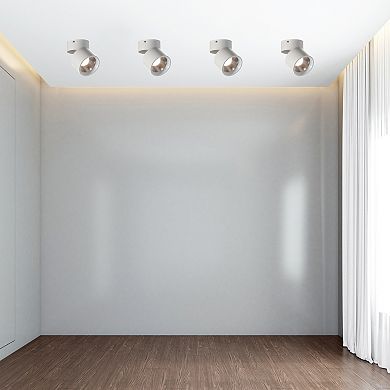 Led Ceiling Spotlight - Adjustable Downlight With 15 Watt Cool White 4000k, White Set Of 4