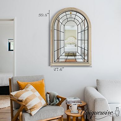 Set of 2 Arched Large Window Metal Mirror