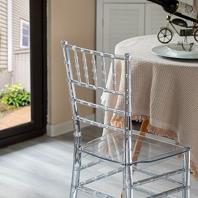 Modern Stackable Dining Chair, Clear Crystal Acrylic Party Chair For Events And Weddings, Set Of 4