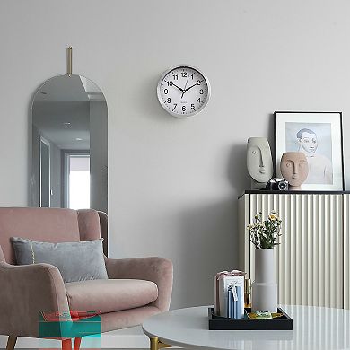 Clockswise 8-in Round Quartz Wall Clock Non-Ticking Battery Operated