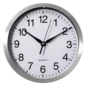 Clockswise 8 in Round Quartz Wall Clock Non-Ticking Battery Operated