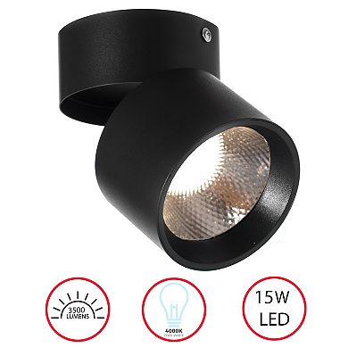Led Ceiling Spotlight - Adjustable Downlight With 15 Watt Cool White 4000k, Set Of 4
