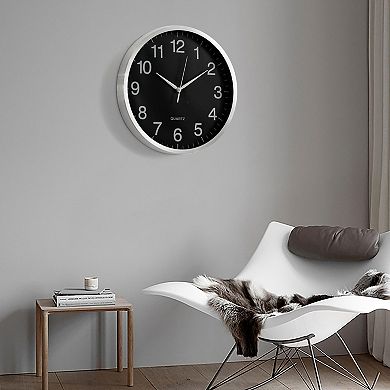 Clockswise 16-in Round Quartz Wall Clock Non-Ticking Battery Operated