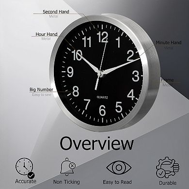 Clockswise 16-in Round Quartz Wall Clock Non-Ticking Battery Operated