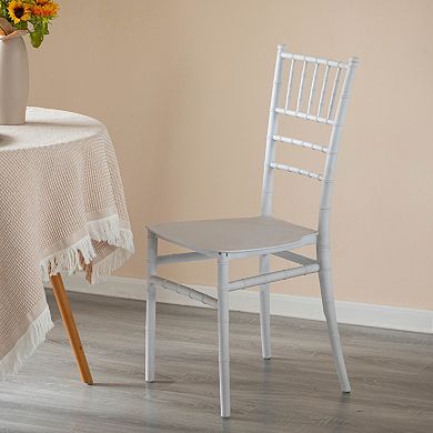 Modern White Stackable Dining Chair For Events And Weddings, Party Chair, White, Set Of 4