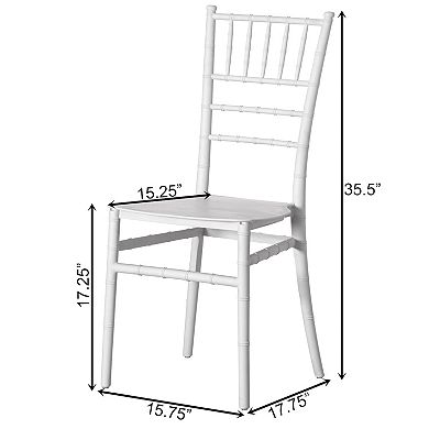 Modern White Stackable Dining Chair For Events And Weddings, Party Chair, White, Set Of 4