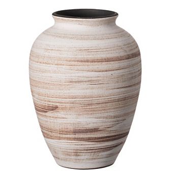 Uniquewise 8" Ceramic Rustic Vintage Decorative Vase Natural Pottery Jar