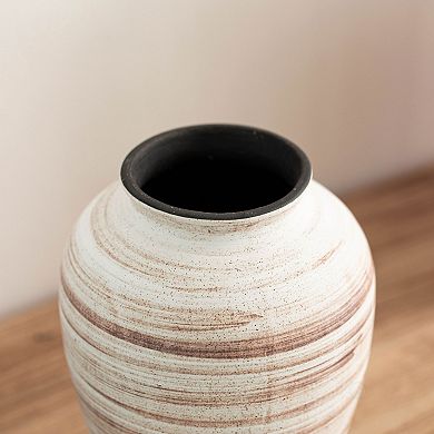 Uniquewise 8" Ceramic Rustic Vintage Decorative Vase Natural Pottery Jar