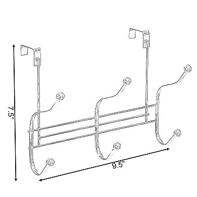 Chrome 6 Hook Hanger Organizer, Hang Over The Door Kitchen Vanity Towel Hook, Entryway Coat Rack