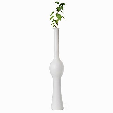 Unique Style Floor Vase For Entryway Dining Or Living Room, White Ceramic, Set Of 2
