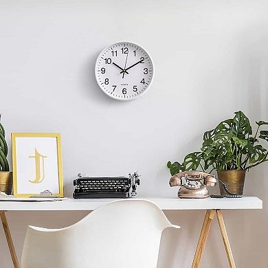Clockswise White 10-In Analog Clock Silent, Non-Ticking for Wall Battery-Operated