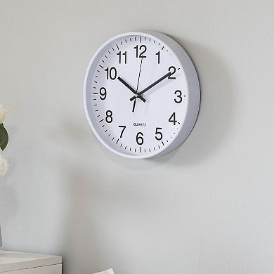 Clockswise White 10-In Analog Clock Silent, Non-Ticking for Wall Battery-Operated