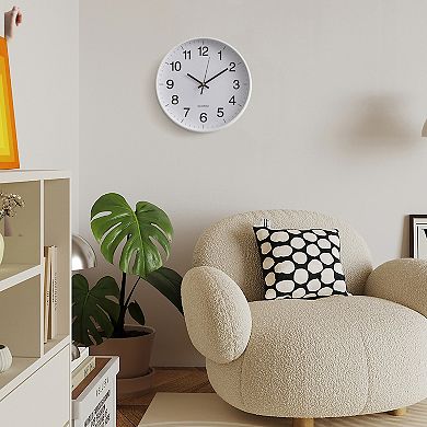 Clockswise White 10-In Analog Clock Silent, Non-Ticking for Wall Battery-Operated