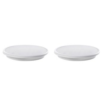 2 pc 16" Round LED Ceiling Light Fixture - Modern Flush Mount 36W 6500K Cool Daylight Energy, White