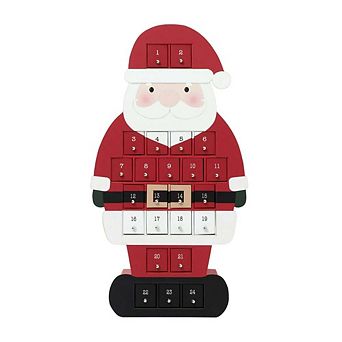 Santa Advent Calendar, 24 Drawer Christmas Countdown Calendar for Holiday Treats, Toys & Surprises