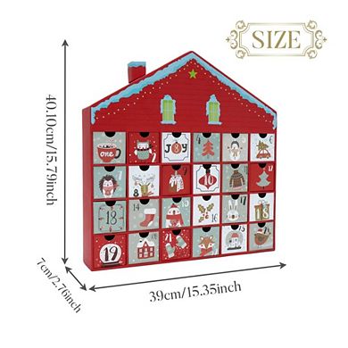 Christmas Advent Calendar House, 24 Drawer Countdown Calendar for Holiday Treats, Toys & Surprises