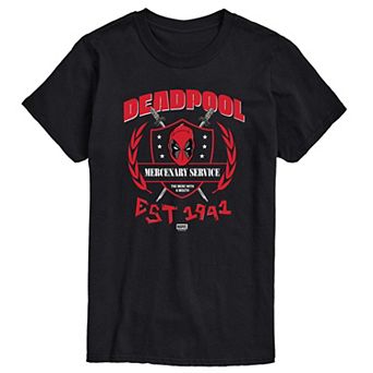 Men's Marvel Deadpool Mercenary Service Graphic Tee