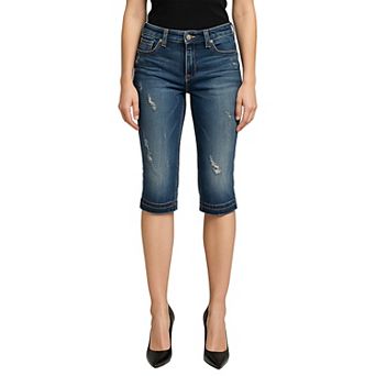 Women's Raw Edge Bermuda Denim Capri