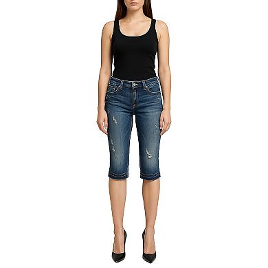 Women's Raw Edge Bermuda Denim Capri