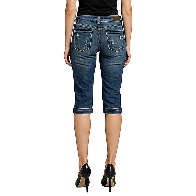 Women's Raw Edge Bermuda Denim Capri