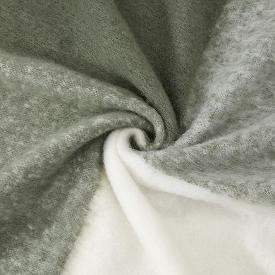 Narniar Faux Mohair Decorative Reversible Throw with Fringes 50x60" -Color Block pattern