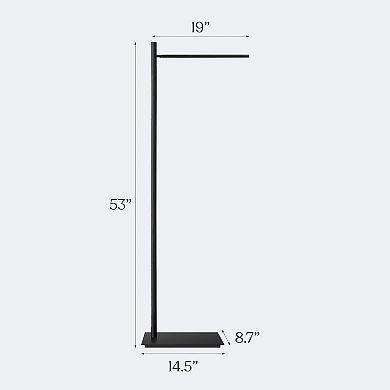 Brightech Linden 65" LED Pharmacy Floor Lamp with Adjustable Arm in Black