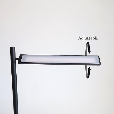 Brightech Linden 65" LED Pharmacy Floor Lamp with Adjustable Arm in Black