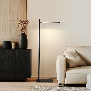 Brightech Linden 65" LED Pharmacy Floor Lamp with Adjustable Arm in Black