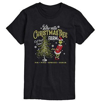 Men's Dr. Seuss The Grinch Who-ville Christmas Tree Farm Graphic Tee