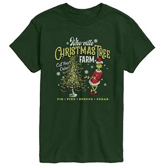 Men's Dr. Seuss The Grinch Who-ville Christmas Tree Farm Graphic Tee