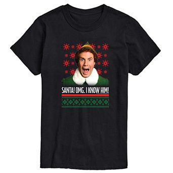 Men's Elf Buddy Santa! OMG I Know Him! Graphic Tee